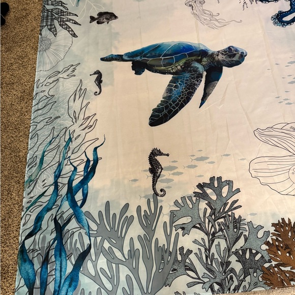 Like New Sea Turtle Shower Curtain Item #PHK7060 - Picture 3 of 3